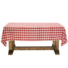 60" x 102" Premium Checkered Tablecloth - Rectangular Polyester Fabric Picnic Table Cover - Red & White Gingham Cloth